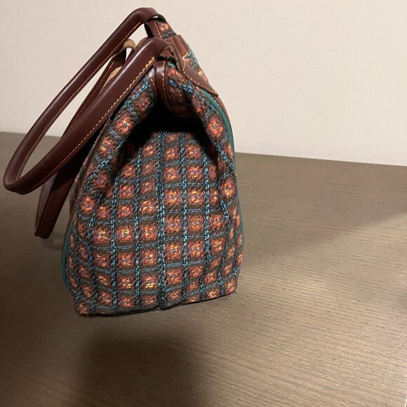 Rare Longchamp  Wool/Leather Tote Bag - Picture 2 of 12